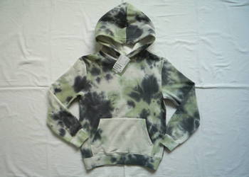 Nowa H&M 134/140 Bluza Kangurka Meszek kaptur Szara zielona Tie Dye