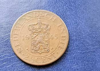 Stare monety 2 1/2 cent 1945 Holenderskie Indie