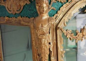 Witryna Okuta Brązem + Medalion Porcelana - Malachit