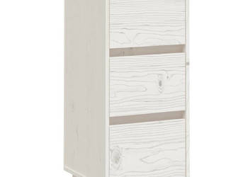 Szafka boczna biała 32x34x75 cm lite drewno sosnowe WM-813367