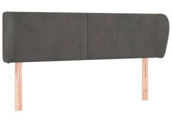 Zagłówek uszak ciemnoszary 147x23x78/88 cm aksamitny WM-3116913