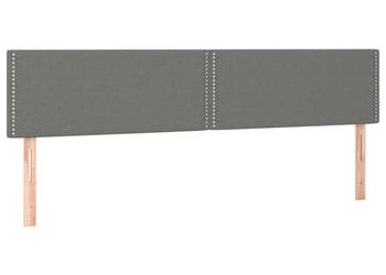 Zagłówek do łóżka z LED ciemnoszary 200x5x78/88 cm tkanina WM-3121495