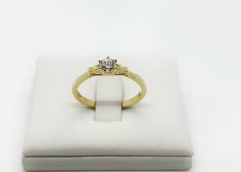 Nowy złoty pierścionek pr 585 2,21g (Rozmiar 16) Ocechowany, Cyrkonia