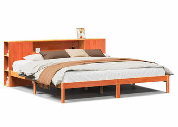 Łóżko z regałem bez materaca lite drewno sosnowe 180x200 cm WM-3321557