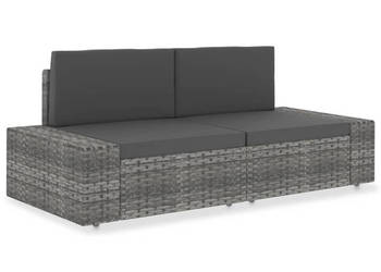 Sofa modułowa 2-osobowa rattan PE szara WM-49525