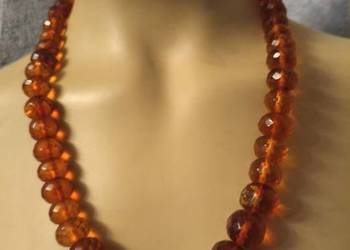 Naszyjnik Bursztyn Fasetowany antyk