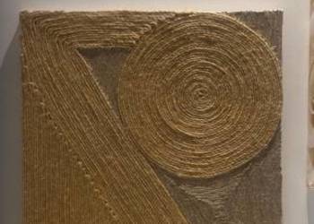 Nowoczesny Obraz Strukturalny ze Sznurka Jute Art Boho Japandi Rękodzieło