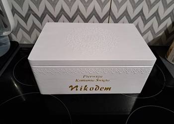 Kuferek Komunia hostia 3D personalizowany handmade