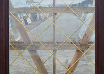 OKNA KacprzaK 138X145 OKNO Używane Plastikowe PCV Mahoń