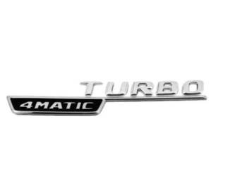 MERCEDES CLA GLA A-KLASA Emblemat TURBO 4MATIC srebrny OE