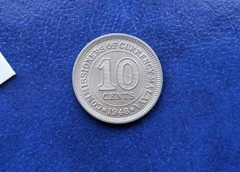 Stare monety 10 cent 1948 Malaje
