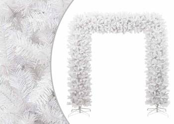 vidaXL Łuk świąteczny z girlandą, biały, 240 cm(SKU:345090)