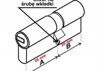 Italia Włoska Wkładka bębenkowa 25/25 mm mosiądz YETI Dł 60 mm