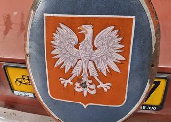 STARA TABLICA EMALIA EMALIOWANA GODŁO ORYGINAŁ PRL RETRO