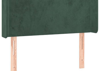 Zagłówek do łóżka z LED ciemnozielony 93x16x78/88 cm aksamit WM-3122995