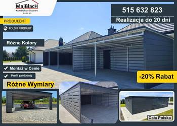 Altana / Zadaszenie /Duży CARPORT/Zadaszenie na pojazdy   - Maj-Blach