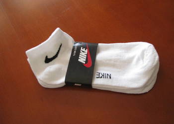 Białe niskie skarpetki Nike, stopki, 2 pary, rozm. 38 - 42
