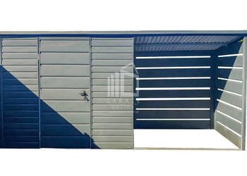 Schowek - Domek Ogrodowy - 2,5x1,5m + Wiata 2,2m - Drzwi - Antracyt ID644