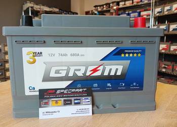 NOWY Akumulator GROM Premium 74Ah 680A EN DTR niski