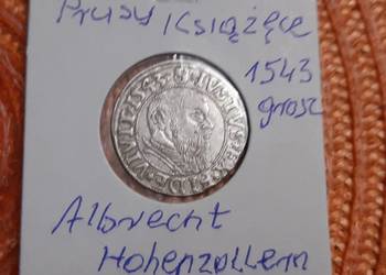 moneta srebrna Prusy Książęce z 1543r
