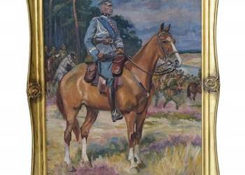 Wojciech Kossak - Piłsudski na Koniu Kasztance - Obraz Olejny na Płótnie