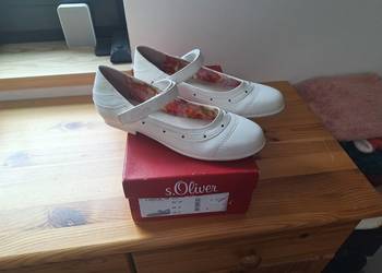 Buty do komuni, białe baleriny, s.oliver roz. 35,36, 37, 38, 39