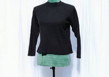 Czarny sweter Cubus M 38 wełna merino wełniany czerń