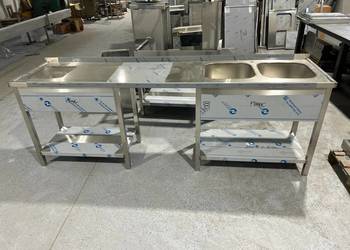 Stol gastronomiczny z 3 zlewami i 2 baterie