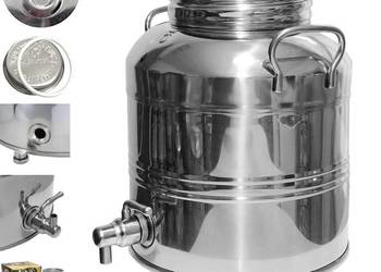 Antałek Beczka stal nierdzewna beczułka bańka z kranem 1/2" inox 5L na wodę