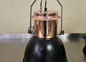 Industrialna lampa wisząca Globo  miedź i matowa czerń  Wysyłka