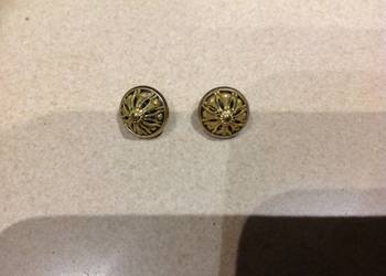 Stare Guziki Złote Guzy Ażurowe Metalowe - 2 szt