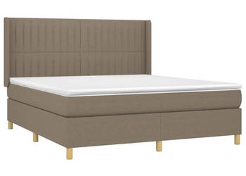 Łóżko kontynentalne z materacem taupe tkanina 160x200 cm WM-3139049