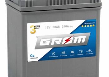 Akumulator 38Ah 340A EN GROM Premium Japan Lewy Plus DTR
