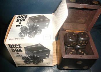 Kości   drewno Dice Box & Dice - Indie Nowe