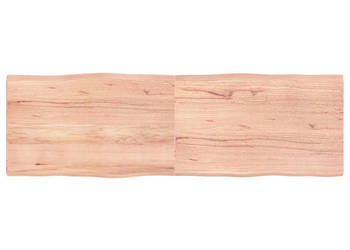 Blat jasnobrązowy 160x50x(2-4)cm drewno z naturalną krawędzią WM-363970