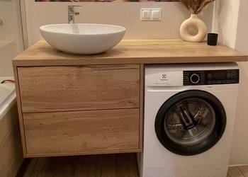 Szafka pod umywalkę na prowadnicach BLUM + system TIP-ON