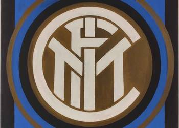 Inter Mediolan herb namalowany na płótnie 60cm x 60cm