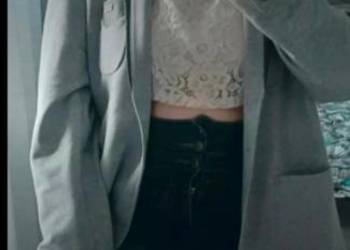 Marynarka szara o kroju męskim Pinterest Old money retro coguette 2YK vinta