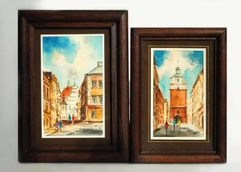 Akwarela, Roman Muszyński 1993 Lublin Brama Krakowska, Kościół Dominikanów