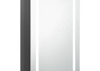 Szafka łazienkowa z lustrem i LED lśniąca szarość 50x13x70 cm WM-326498
