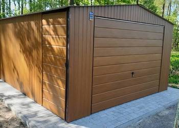 garaż blaszany 4x5 złoty dąb ,dwuspadowy