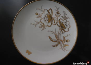 Porcelanowa patera LINDNER MARLEN ecru/złoceń