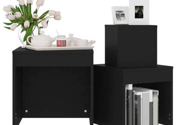 Stoliki wsuwane pod siebie 3 szt. czarne WM-808595