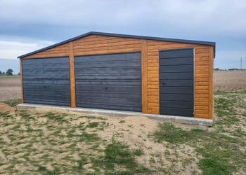 Garaż Blaszany 8x6 bramy uchylne, dach dwuspadowy PREMIUM