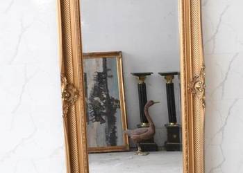 Złote Lustro Prostokątne - Prezent Złote 206 x 86 cm Kryształowe Drewniane