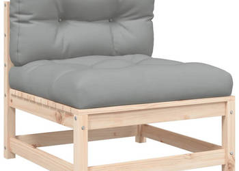 Ogrodowa sofa bez podłokietników z poduszkami drewno sosnowe WM-838078