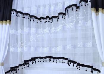 Firany gotowe firanki białe czarne Firana do pokoju