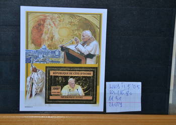 Znaczki.Papież Jan Paweł II Wybrzeże Kości Słoniowej II ** Ks Chr 80 bl 31