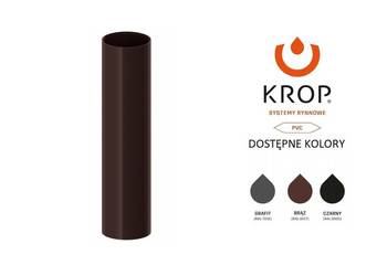 Krop rura spustowa PVC fi 90 brązowa  dł. 1,95m
