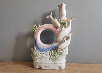 Stara porcelanowa oprawka, obudowa zegara Delfiny